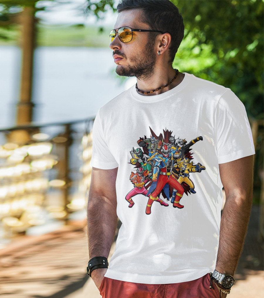 Power Rangers Dino Fury Team Formation Battle Poses T-Shirt