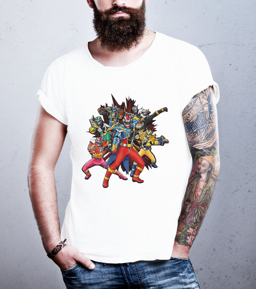 Power Rangers Dino Fury Team Formation Battle Poses T-Shirt