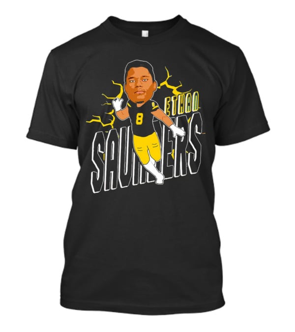 Ethan Saunders Number 8 Delaware Fightin’ Blue Hens Football T-Shirt