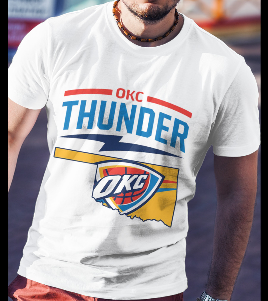 OKC Thunder Basketball Oklahoma Map T-Shirt