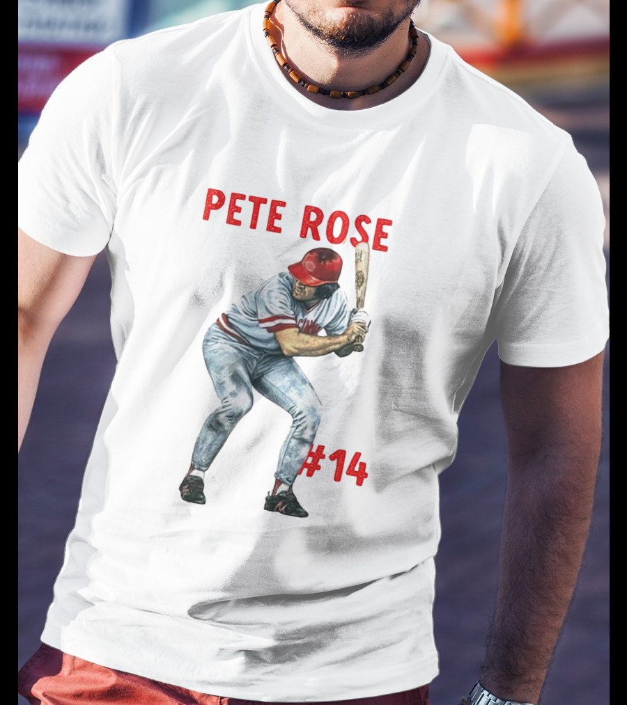Pete Rose 14 Cincinnati Reds Baseball Player T-Shirt