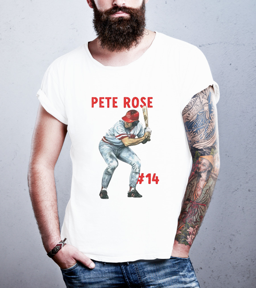 Pete Rose 14 Cincinnati Reds Baseball Player T-Shirt