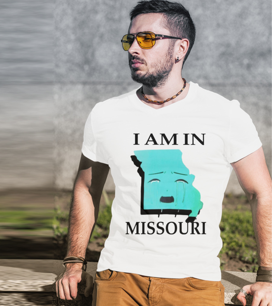 I Am In Missouri Crying Map Face T-Shirt