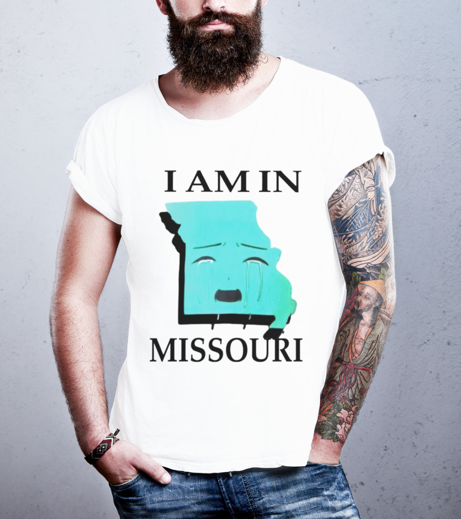 I Am In Missouri Crying Map Face T-Shirt