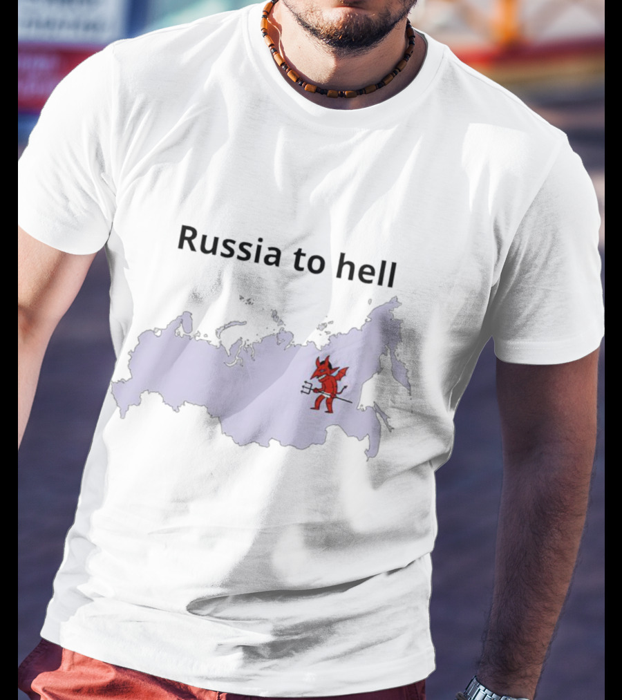 Russia To Hell Devil Map T-Shirt