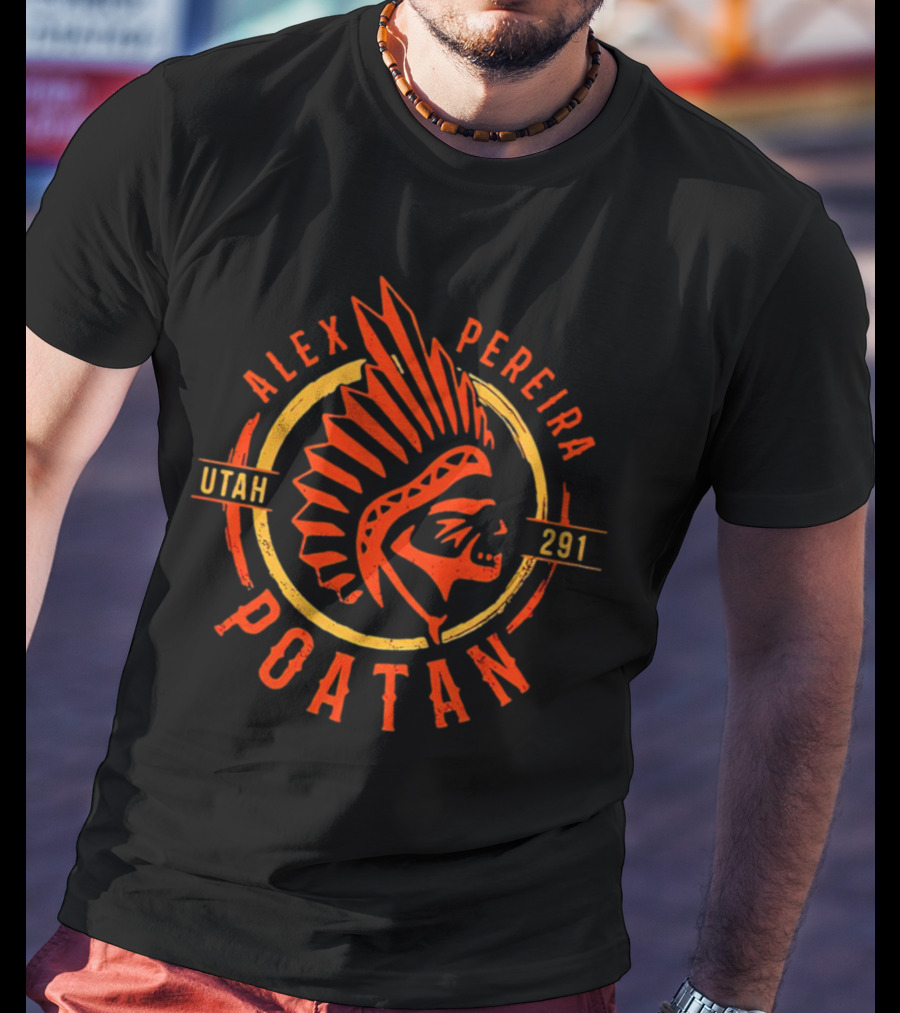 Alex Pereira Poatan Utah 291 Native Headress T-Shirt