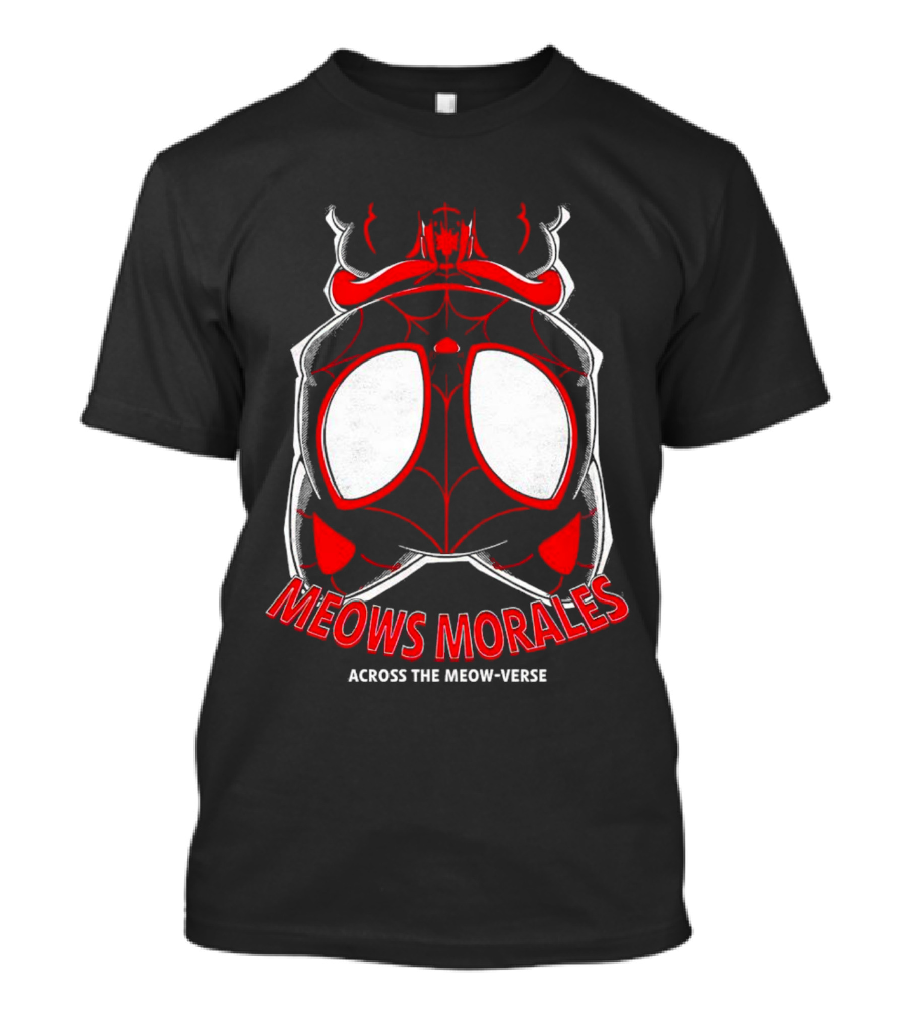 Meows Morales Across The Meow-Verse Spider Cat Mask T-Shirt