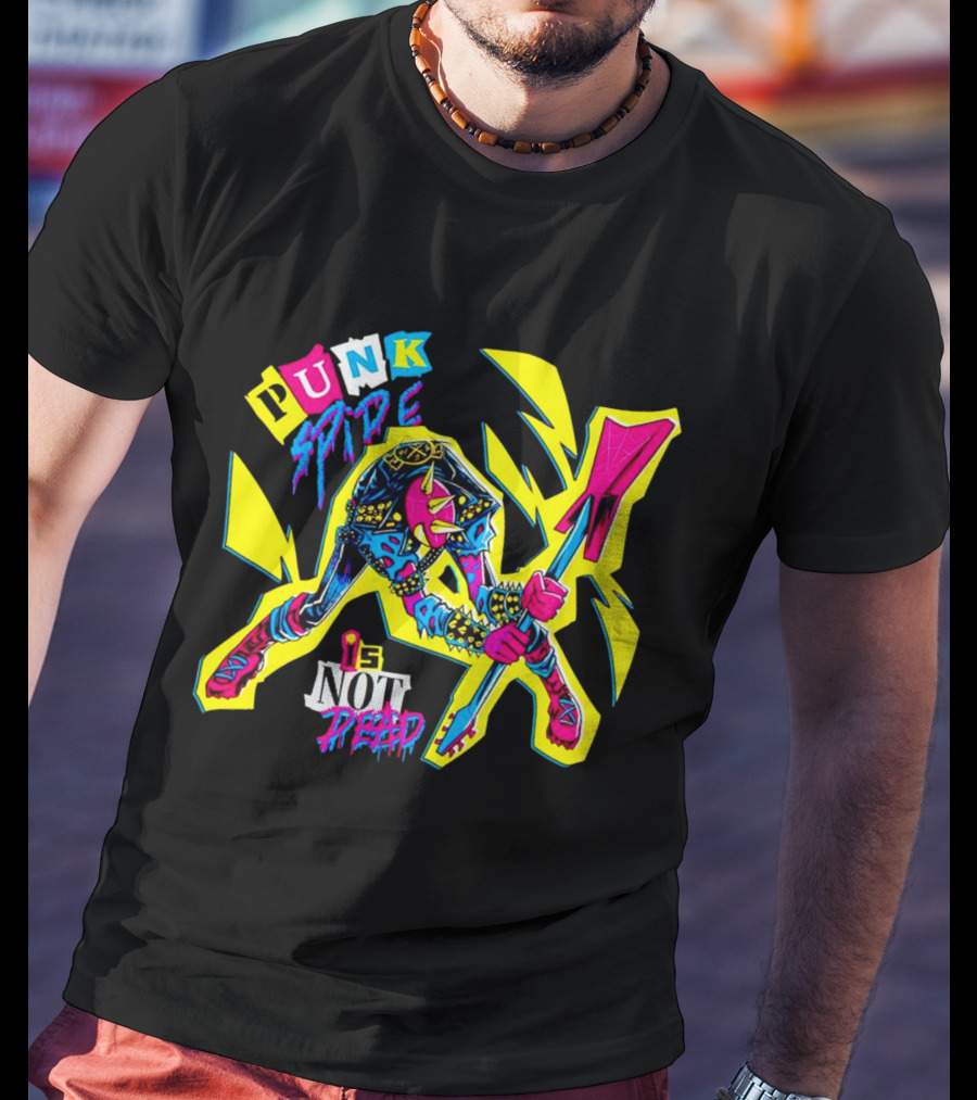 Punk Spider Is Not Dead Electric Guitar Lightning Bolt T-Shirt