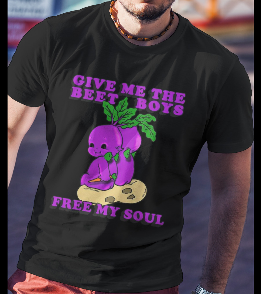 Give Me The Beet Boys Free My Soul Purple Vegetables With Carrots T-Shirt