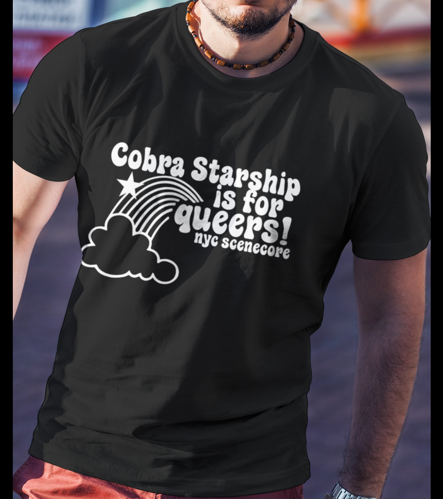 Cobra Starship Is For Queers NYC Scenecore Rainbow Cloud Star T-Shirt