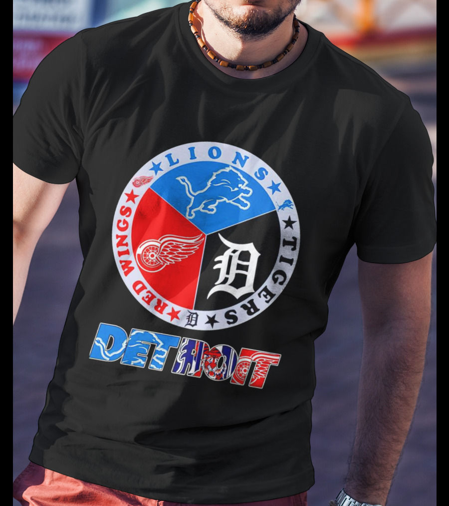 Detroit Red Wings Lions Tigers Logo Detroit T-Shirt