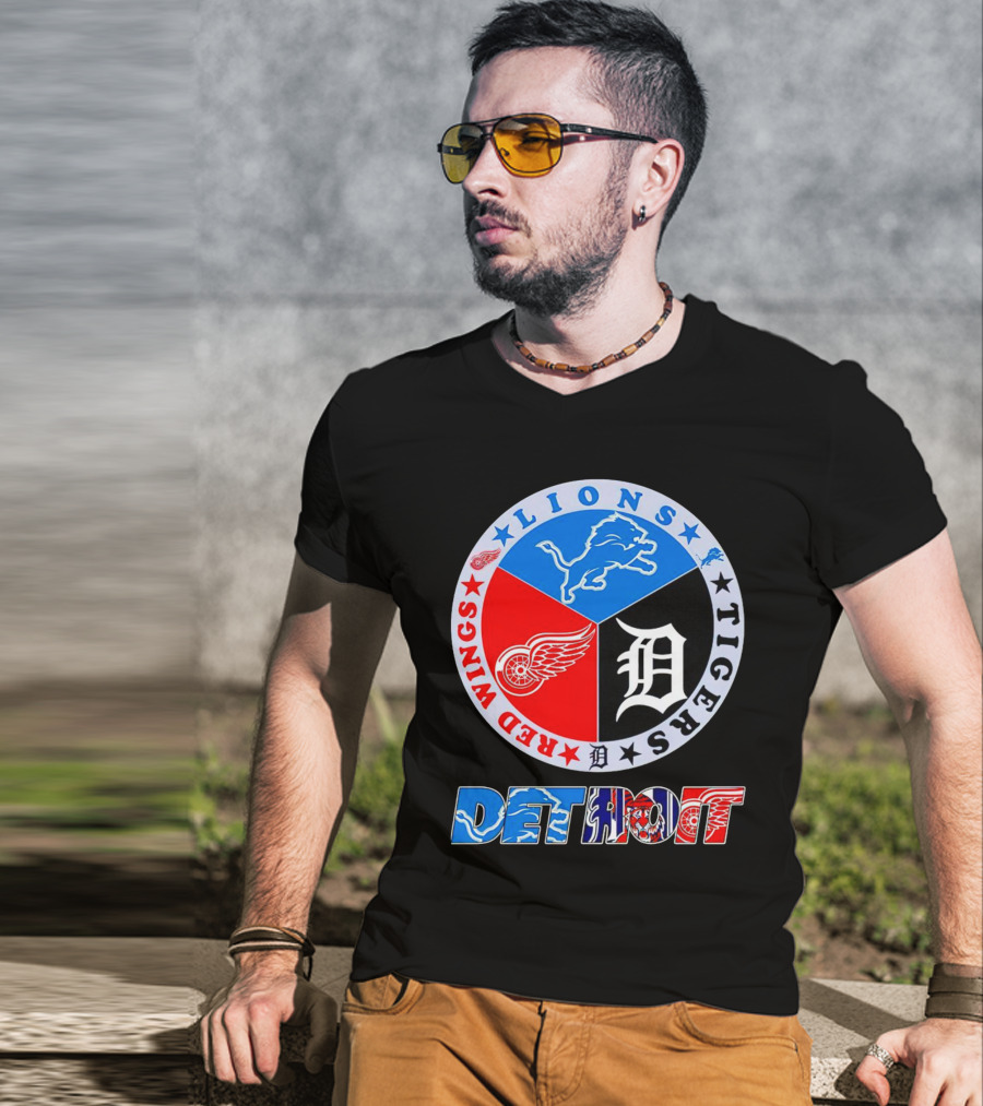 Detroit Red Wings Lions Tigers Logo Detroit T-Shirt