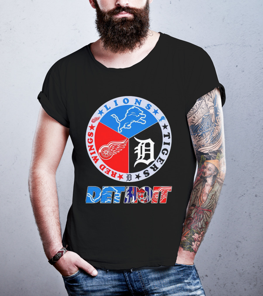Detroit Red Wings Lions Tigers Logo Detroit T-Shirt