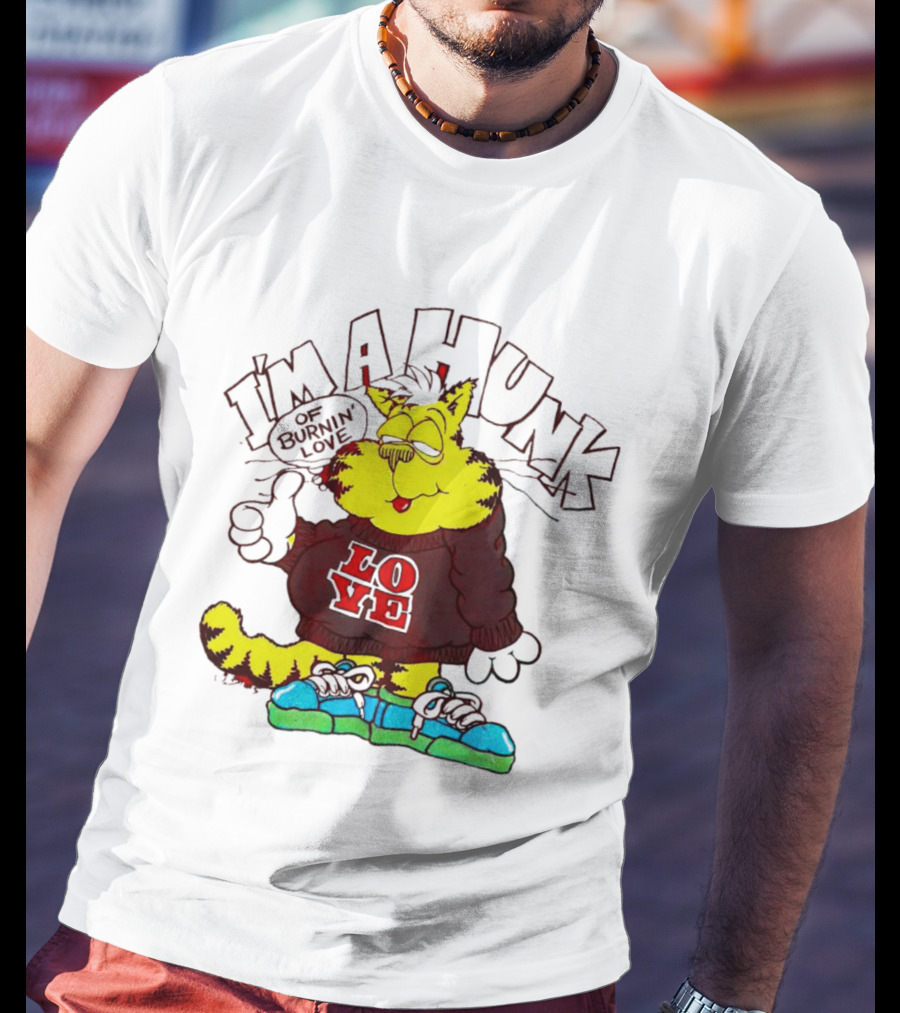 Garfield I'm A Hunk Of Burnin Love With Bold Sweater And Sneakers T-Shirt
