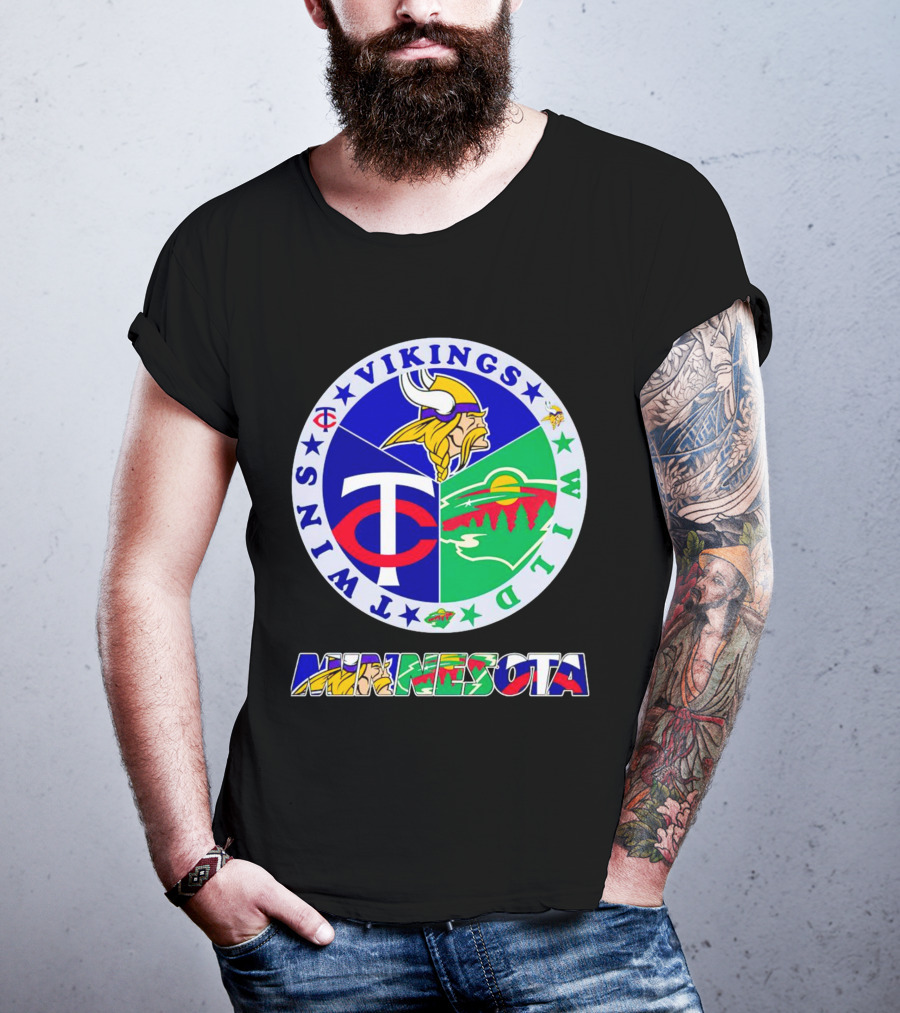 Minnesota Twins Vikings Wild Team Sports T-Shirt