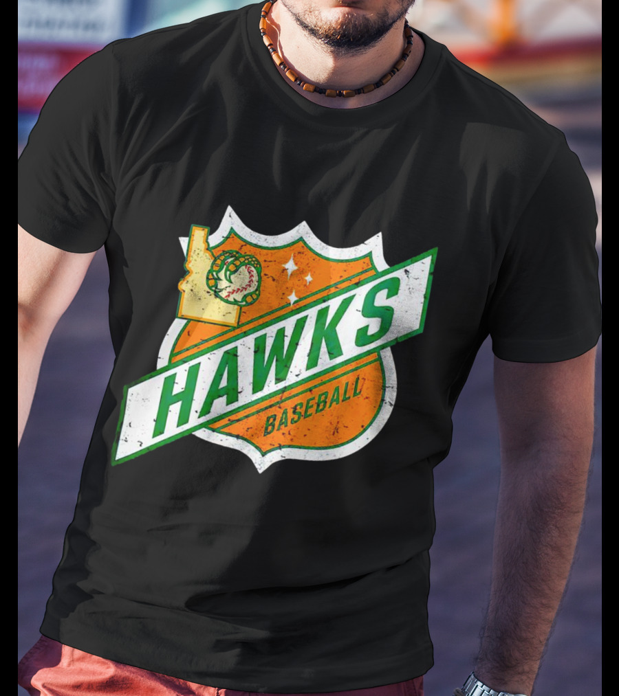 Hawks Baseball Idaho Highway Shield T-Shirt