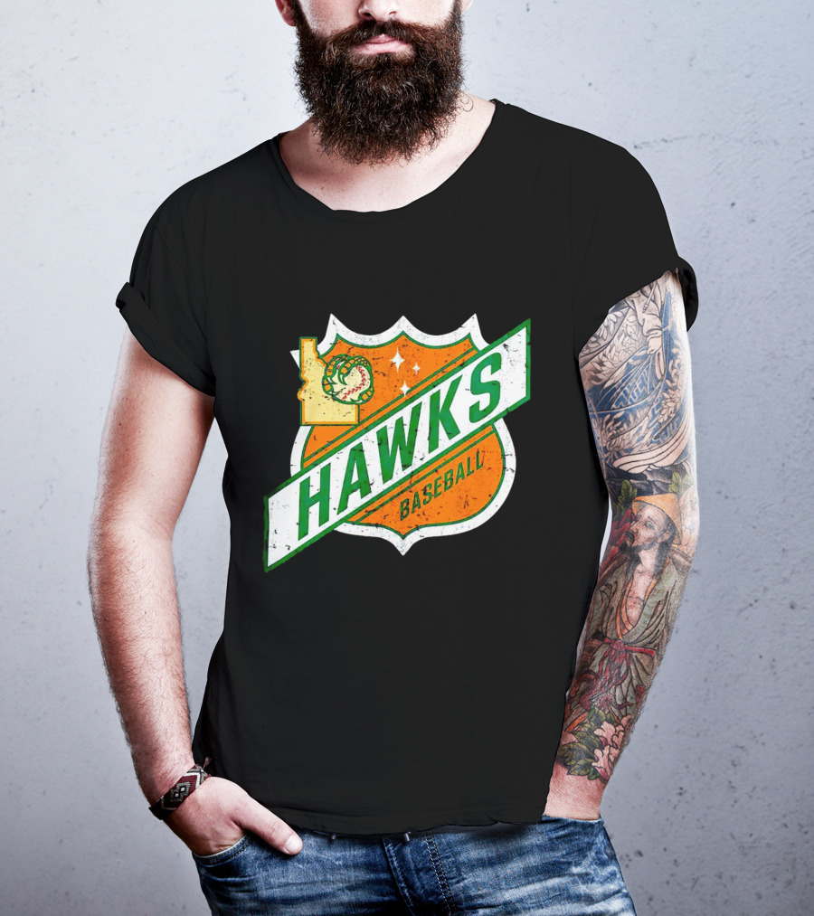 Hawks Baseball Idaho Highway Shield T-Shirt