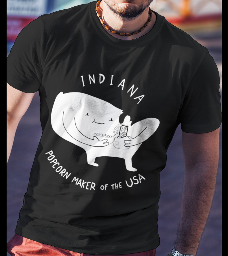 INDIANA Popcorn Maker Of The USA Cartoon Character T-Shirt