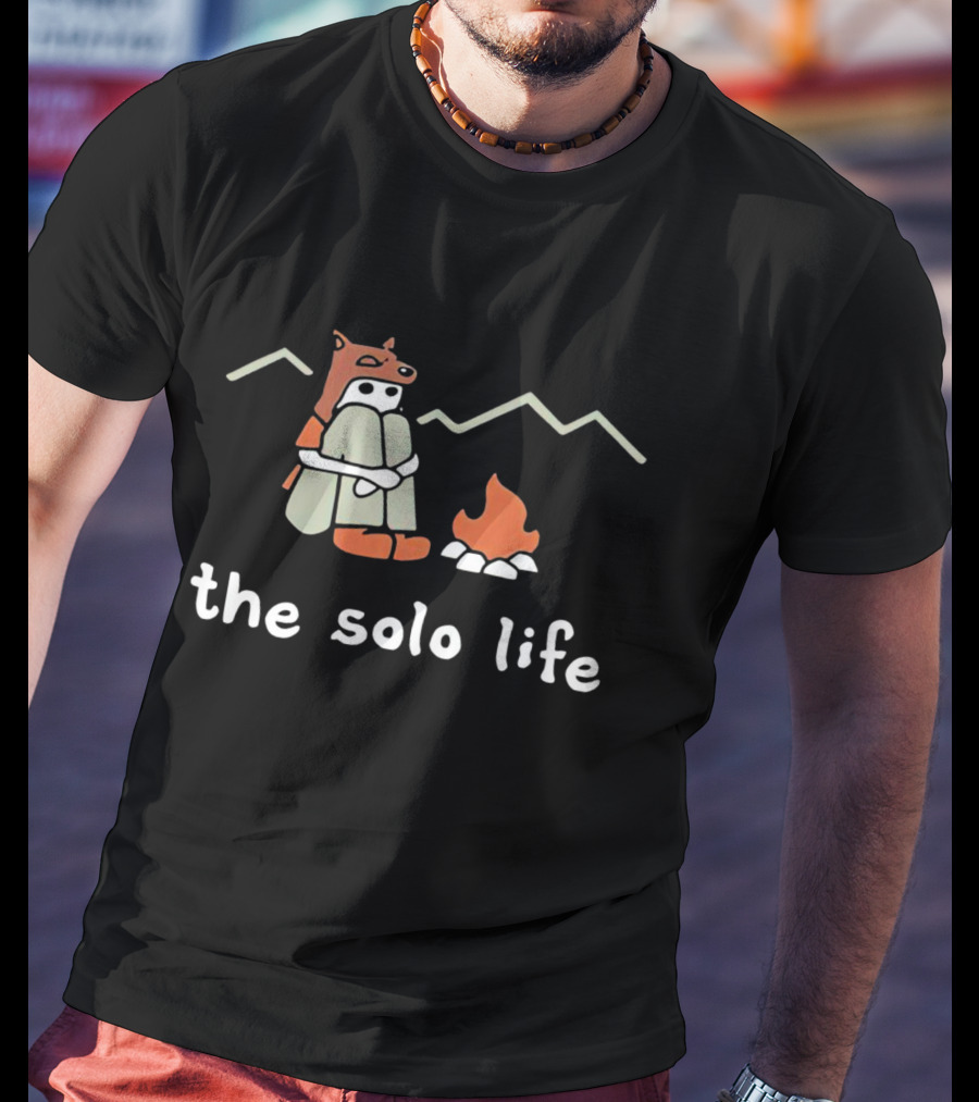 The Solo Life Bear Hat Campfire T-Shirt