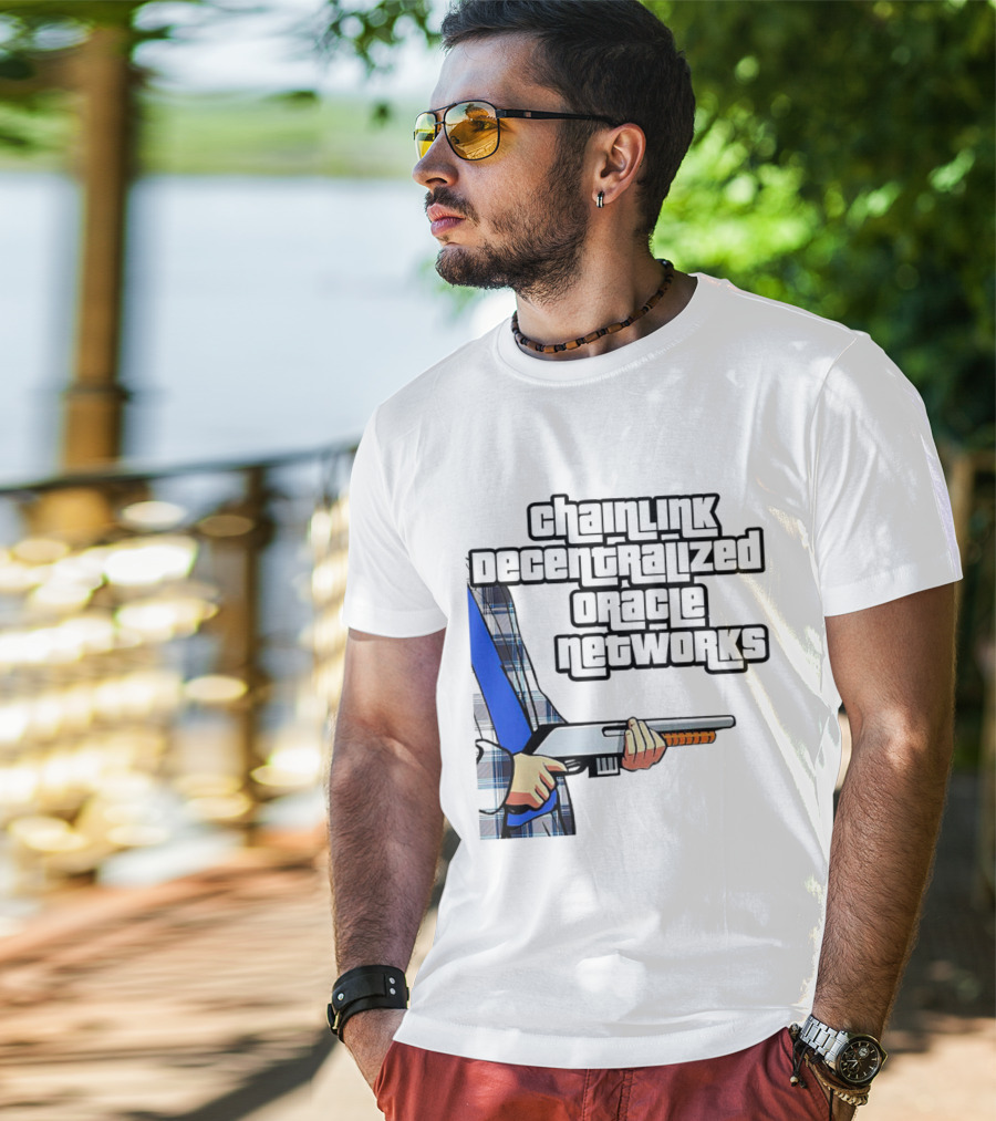 Chainlink Decentralized Oracle Networks Plaid Shirt Shotgun T-Shirt