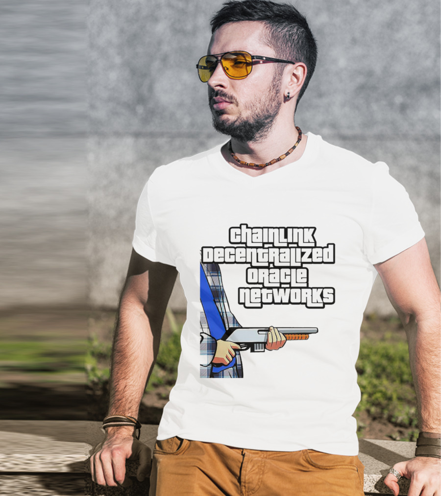 Chainlink Decentralized Oracle Networks Plaid Shirt Shotgun T-Shirt