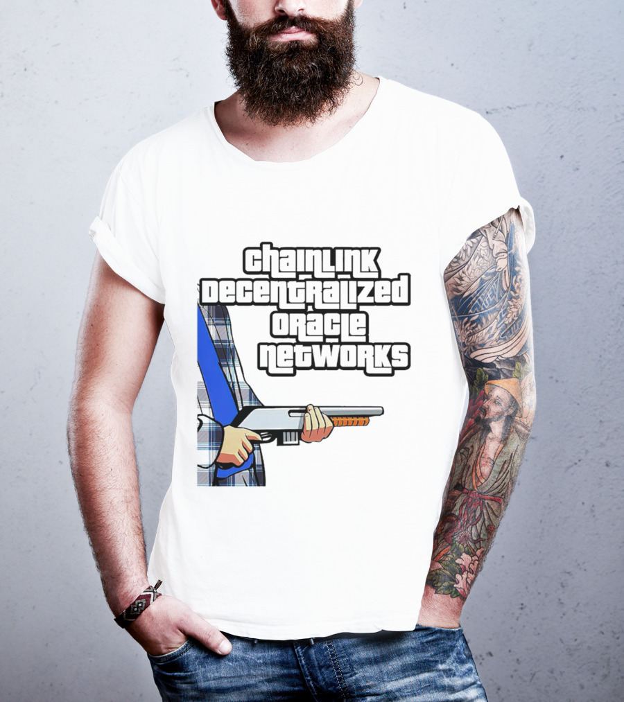Chainlink Decentralized Oracle Networks Plaid Shirt Shotgun T-Shirt