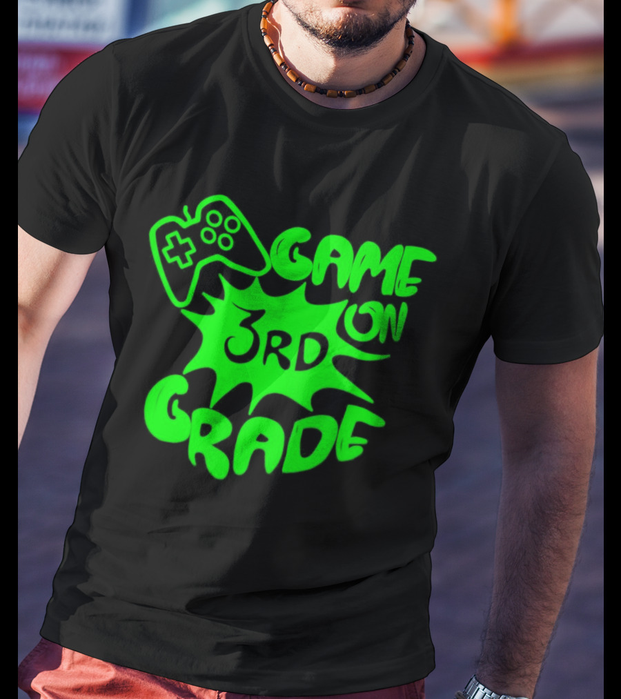 Game On 3rd Grade Gaming Controller Burst T-Shirt