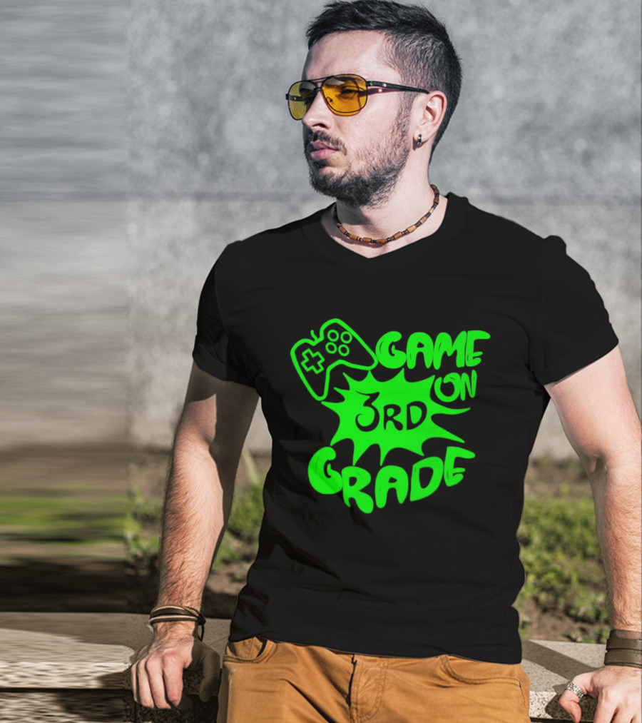 Game On 3rd Grade Gaming Controller Burst T-Shirt