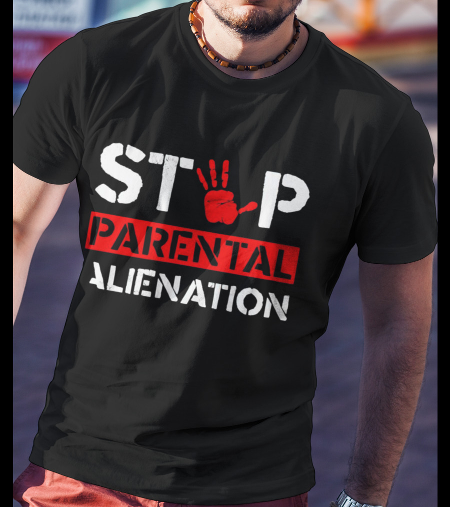 STOP PARENTAL ALIENATION Red Handprint T-Shirt