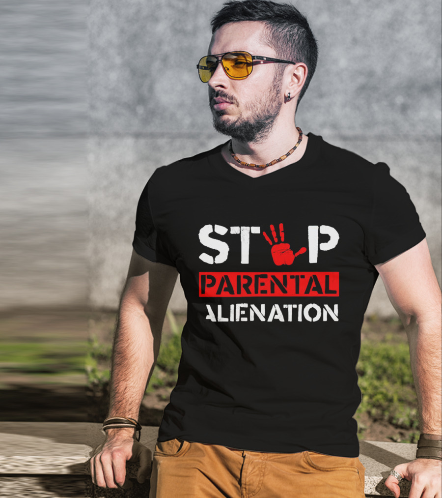 STOP PARENTAL ALIENATION Red Handprint T-Shirt