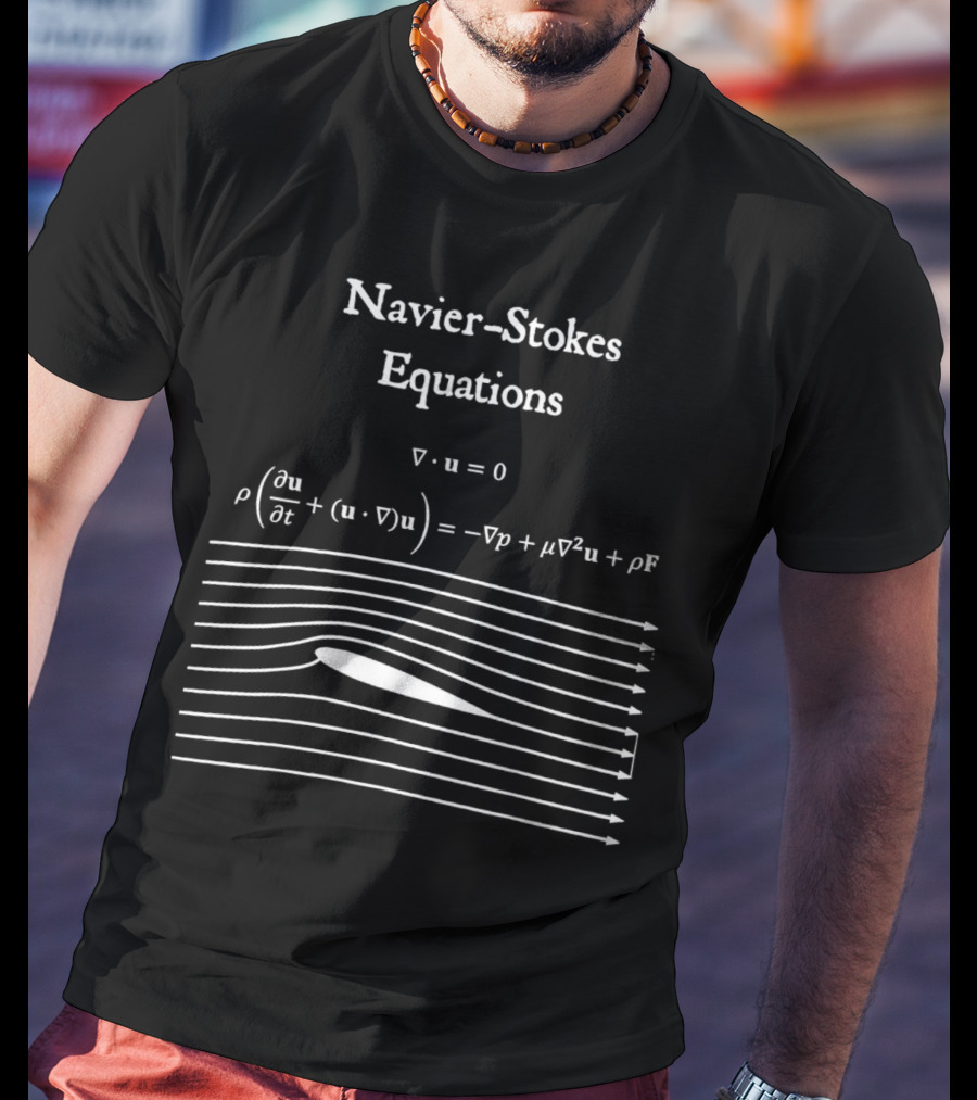 Navier Stokes Equations Physics Math Teacher Nerdy Gift Fluid Dynamics Equation Diagram T-Shirt