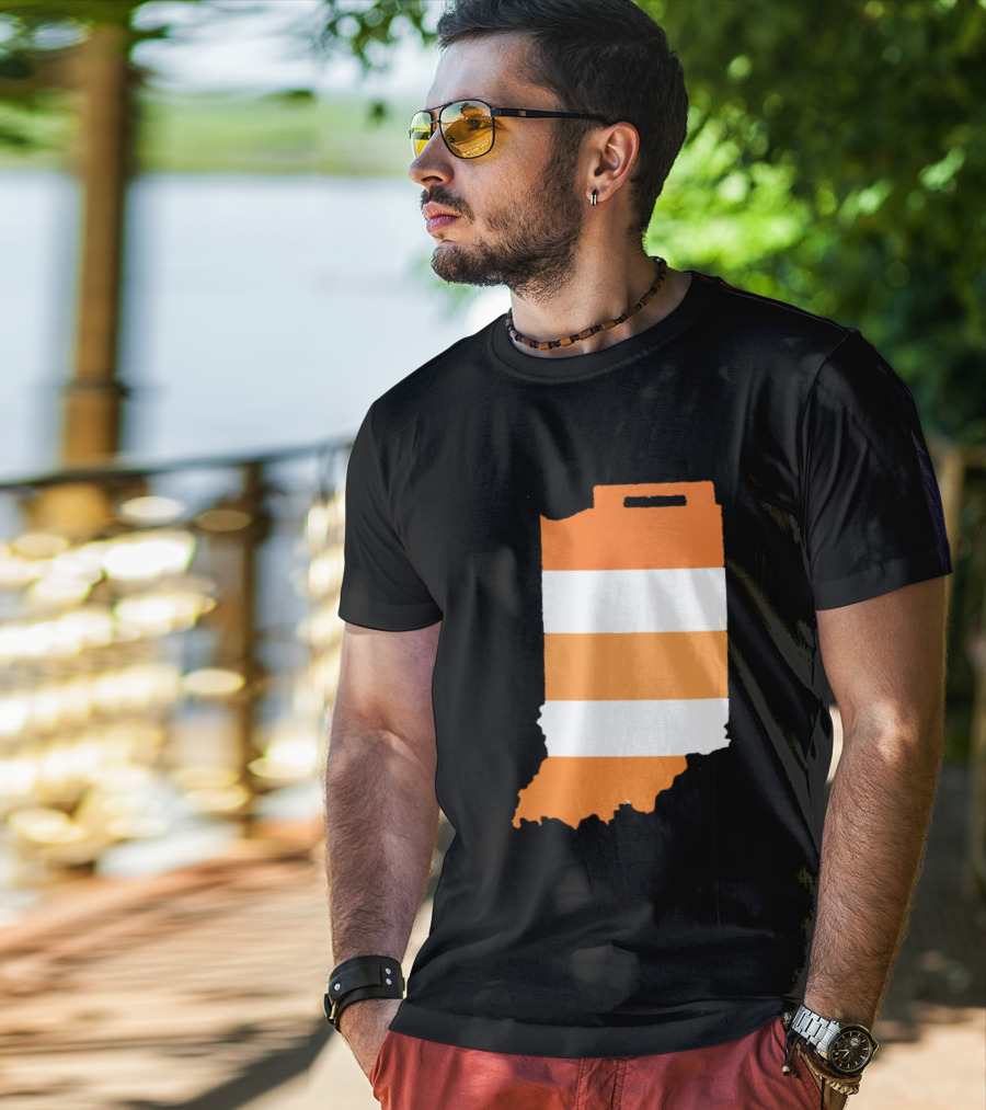 Indiana Under Construction Traffic Barrel Shape T-Shirt