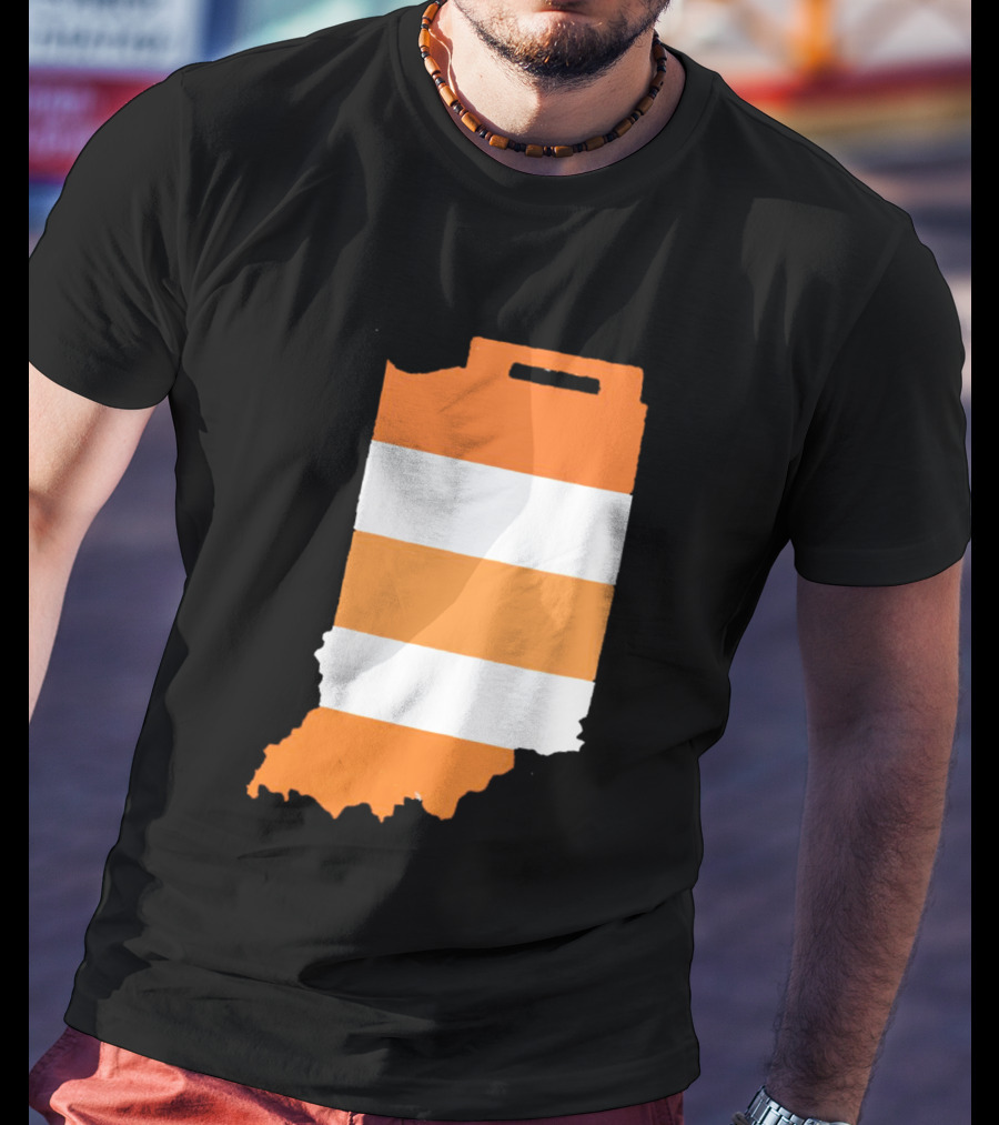 Indiana Under Construction Traffic Barrel Shape T-Shirt