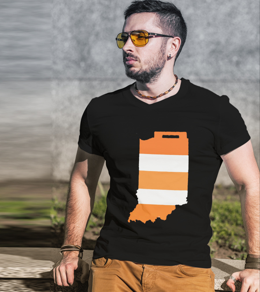 Indiana Under Construction Traffic Barrel Shape T-Shirt