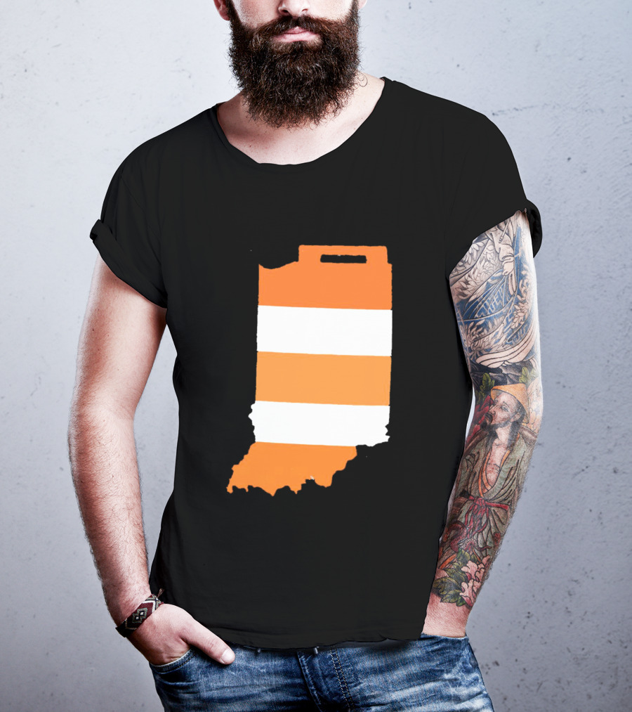 Indiana Under Construction Traffic Barrel Shape T-Shirt
