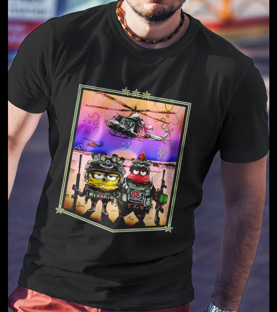 SpongeBob Patrick Military Helicopter Goofy Goobers T-Shirt