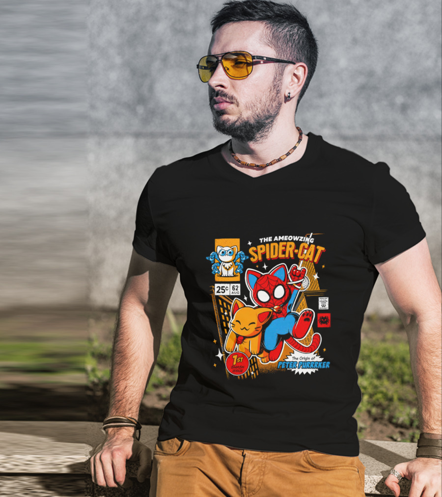 The Ameowzing Spider-Cat The Origin Of Peter Purrrker 1st Issue T-Shirt
