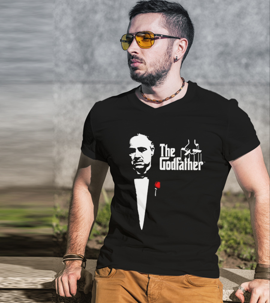 The Godfather Don Corleone Iconic Puppet Strings Red Rose T-Shirt