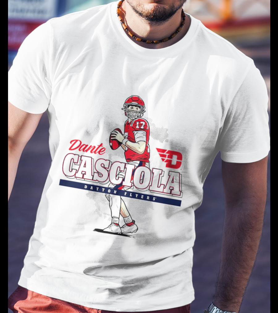 Dante Casciola Dayton Flyers Football Caricature NCAA T-Shirt