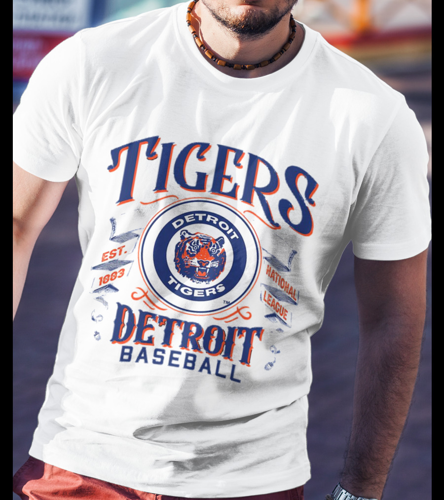 Tigers Detroit Baseball Est 1883 National League Detroit Tigers T-Shirt