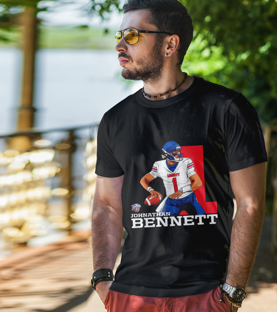 Johnathan Bennett Liberty Flames NCAA Football Quarterback Caricature T-Shirt