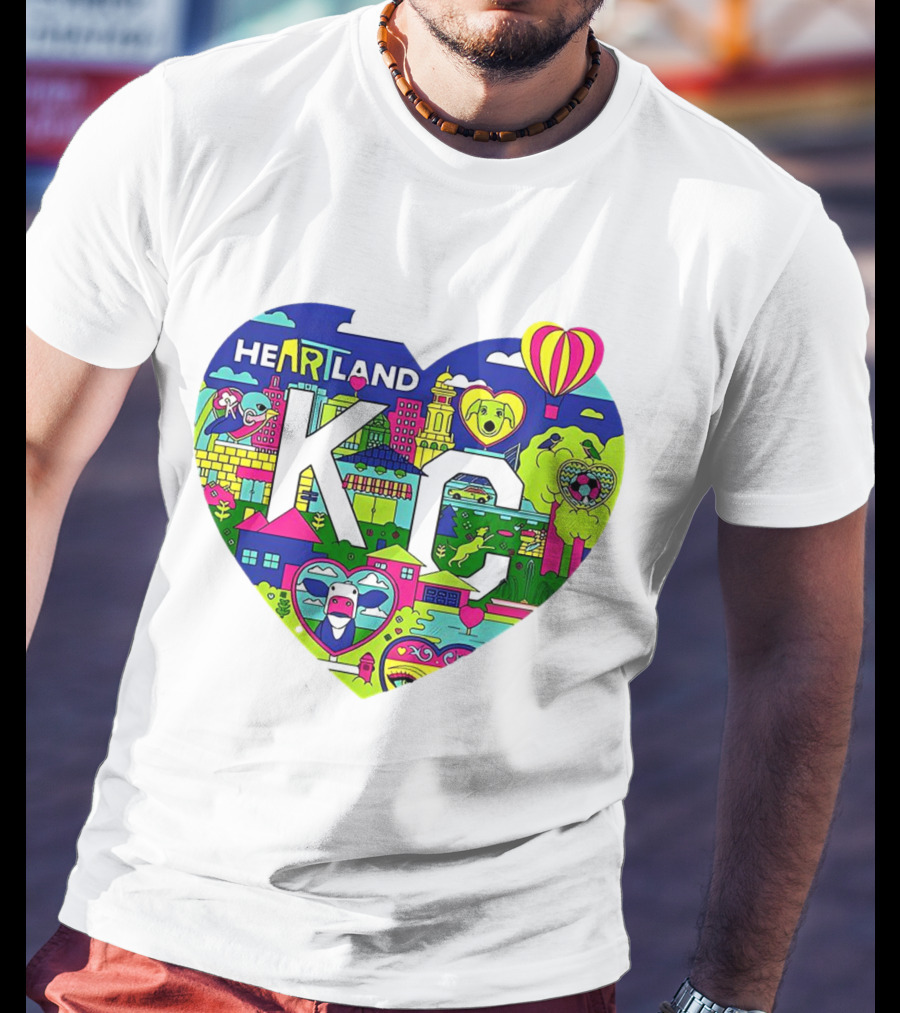 Heartland KC Colorful Parade Of Hearts Kansas City T-Shirt