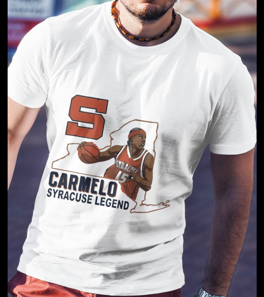 Carmelo Anthony Syracuse Legend Basketball Orange Number 15 T-Shirt