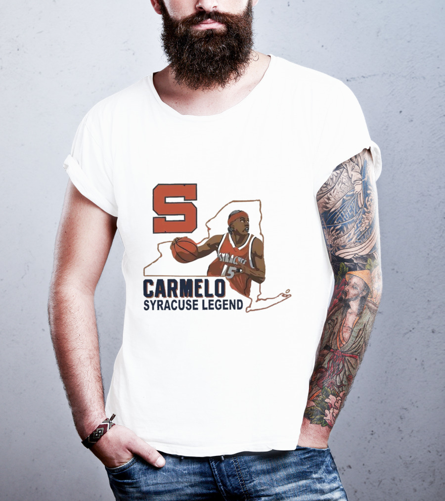 Carmelo Anthony Syracuse Legend Basketball Orange Number 15 T-Shirt