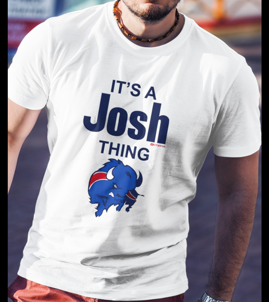 It's A Josh Thing Buffalo Bills Blue Red Bison T-Shirt