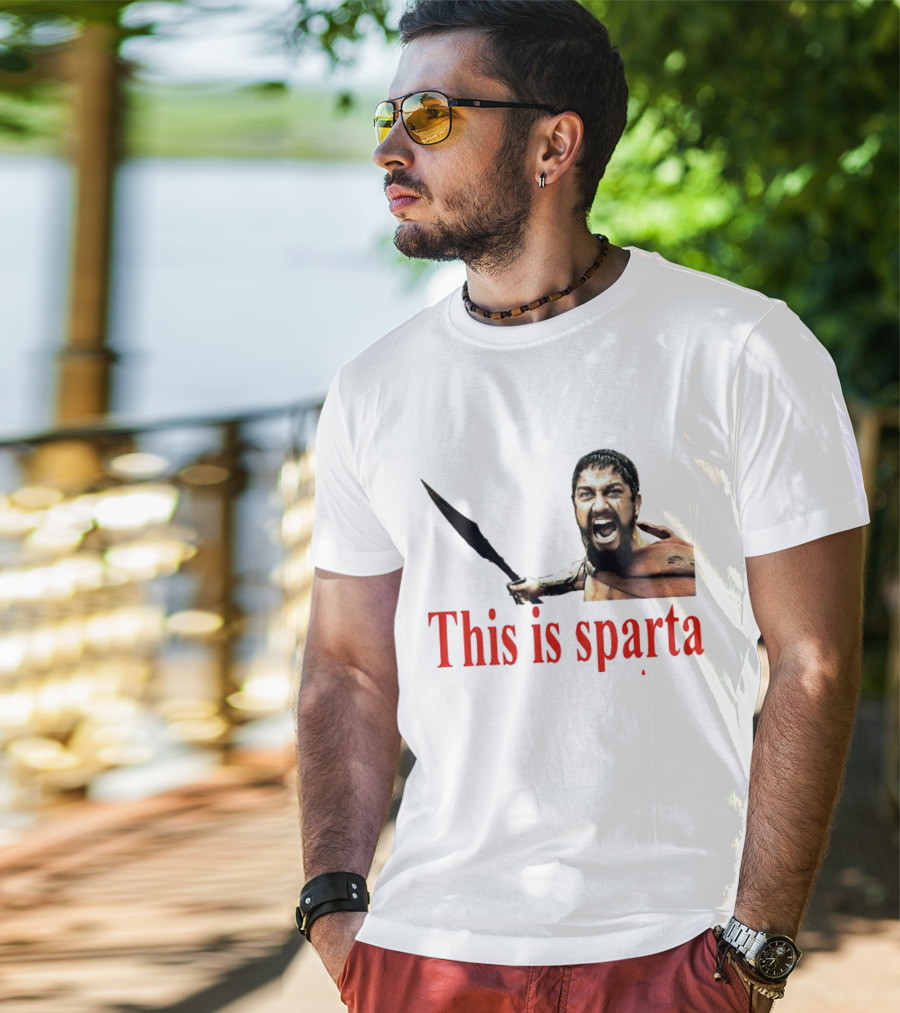 This Is Sparta Gerard Butler 300 Movie Scene Iconic Shout T-Shirt