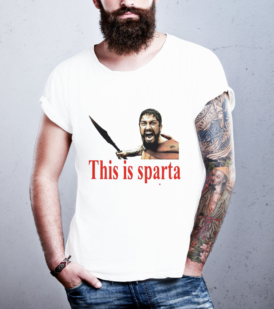 This Is Sparta Gerard Butler 300 Movie Scene Iconic Shout T-Shirt