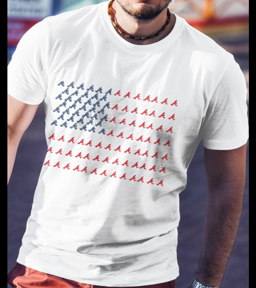 Atlanta Braves American Flag Logo T-Shirt