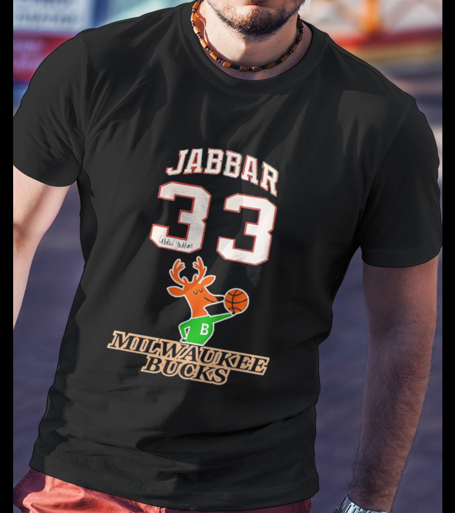 Jabbar 33 Mitchell And Ness Milwaukee Bucks T-Shirt