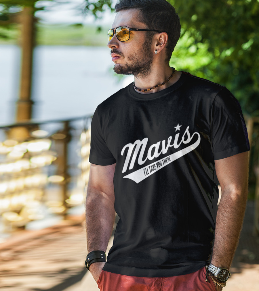 Mavis I'll Take You There Star Icon Vintage Style Baseball Script T-Shirt